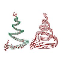 Christmas Tree Music Notes Cuttable Design SVG PNG DXF & eps Designs Cameo File Silhouette