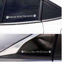 Driver Picks The Music, Shotgun Shuts His Cakehole Car Decals | Supernatural Window Decals | The Winchesters | Digital D