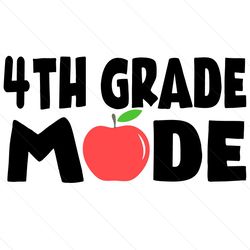 4th Grade Mode Apple Svg