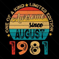 40th Birthday Men August 1981 Limited Edition Svg