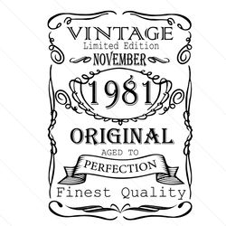 November 1981 Birthday Vintage Limited Edition Svg