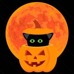 Halloween Cat in Pumpkin SVG, Halloween Svg, Cat Halloween Svg, Pumpkin Svg