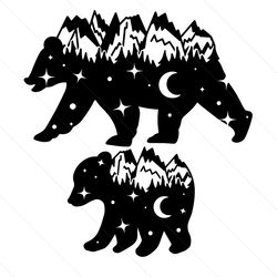 Bear SVG, in the Woods, Mama, Little, Tshirt, Pine, Nature, Geometric