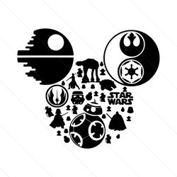 Mickey Star Wars SVG Silhouette, Disney Svg, Star Wars Svg