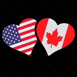 Canada USA Flag SVG PNG Cutting Printable Files, Digital Download,