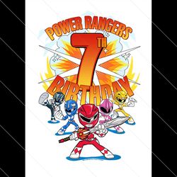 Power Rangers Group Shot 7th Birthday Svg, Birthday Svg, 7th Birthday Svg