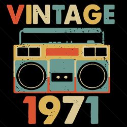 Vintage November 1971 Svg, Birthday Svg, Born In 1971 Svg, Radio Svg, Cassette Svg