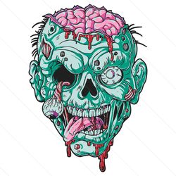 Zombie Face Brain Funny SVG, Halloween SVG, Pumpkin SVG, Horror SVG,