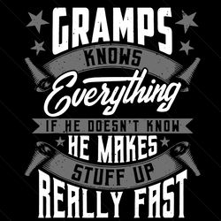 Gramps Knows Everything Svg, Fathers Day Svg, Gramps Svg, Fast Gramps Svg, Papa Svg, Fast Papa Svg, Grandpa Svg, Fast Gr