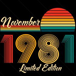 November 1981 Birthday Limited Edition Svg