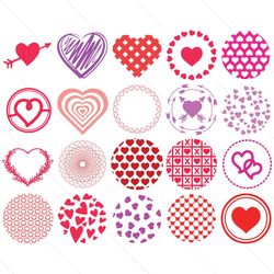 Valentines Day Svg, Round Pattern Svg, Love Keychain Patterns Svg, Heart Svg