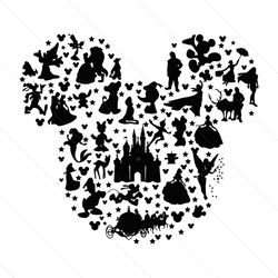 Mickey Mouse Head SVG silhouette, Disney Svg, Mickey Head Svg