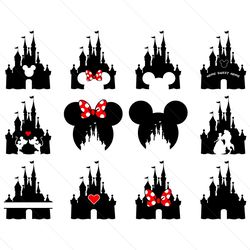Disney Castle Bundle SVG PNG, Disney Svg, Minnie Svg, Castle Svg File