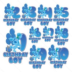 Blues Clues Birthday SVG, Blue Dog Family SVG, Blue Dog Bundle