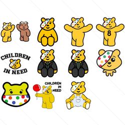 Children In Need Pudsey Bear Bundle SVG