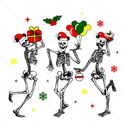 Merry Christmas Dancing Skeletons Family Trip SVG