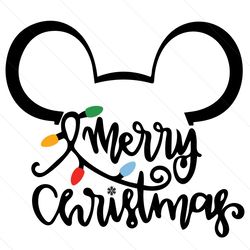 Merry Christmas Disney Mickey Light String Logo SVG