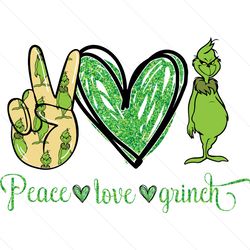 Merry Christmas Peace Love Grinch PNG Design