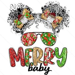 merry baby messy bunches christmas pattern png