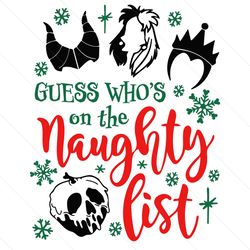 Funny Xmas Guess Who On The Naughty List Trip SVG