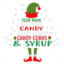Four Main Food Groups Elf Tree Christmas Candy SVG