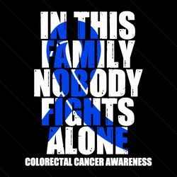 Dark Blue Ribbon SVG, Family Colorectal Cancer Awareness SVG