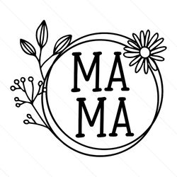 Happy Mothers Day Flower Logo SVG