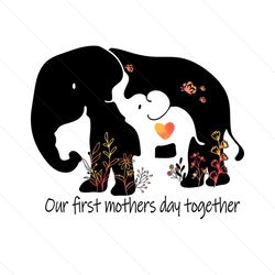 our first mother baby elephant together png