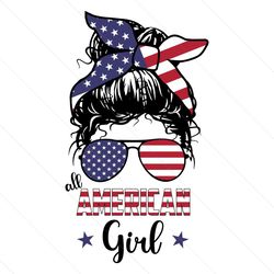 All American Girl SVG, Patriotic America Flag SVG