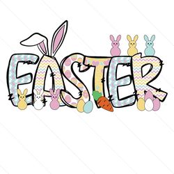 Happy Easter Day Bunny And Eggs SVG