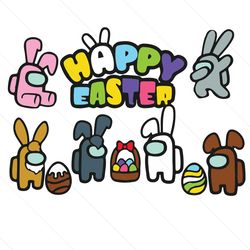 Gaming Among Us Bunny Happy Easter Day Gift SVG