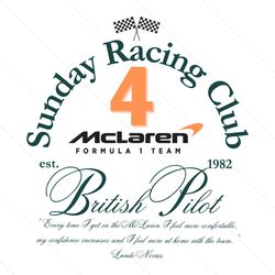 Lando Norris F1 Mclaren Sunday Racing Club SVG