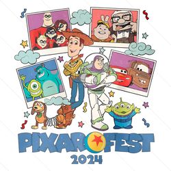 Vintage Disneyland Pixar Fest 2024 Cartoon PNG