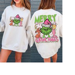 Retro Pink Christmas SVG PNG, Merry Grinchmas SVG , Christmas Svg, christmas shirt design, Grinch svg png , pink Grinch