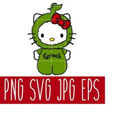 Baby Kitty Grinchy, Christmas SVG, Merry Kittymas, Cricut, Silhouette Vector Cut File, Grinchmas