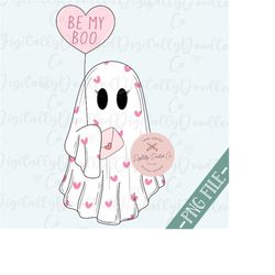 Be My Boo PngValentines Ghost PngGhost With BalloonPastel Valentines DayValentines Day SublimationGirl Ghost PngPopular