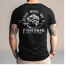 Jesus Made Me a Fishermen svg | Fathers Day svg, fisher of men svg, christian shirt for men, cross fish hook svg, gifts