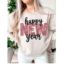 Happy New Year PNG | Holidays, New Year, Sequins, Glitter | Instant Sublimation Download | DIGITAL