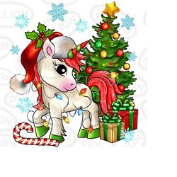 Christmas unicorn png sublimation design download, Merry Christmas png, Happy New Year png, Christmas tree png, sublimat