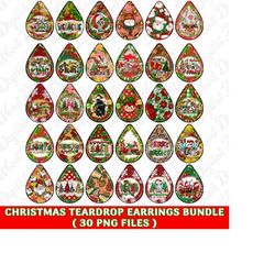 Christmas teardrop earrings bundle png, Merry Christmas png, teardrop earrings png, Christmas vibes png, sublimate desig