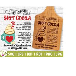 Homemade Hot Cocoa Recipe PNG | Christmas Cutting Board PNG | Peppermint Hot Cocoa SVG |  | Christmas Drinks Seasonal |