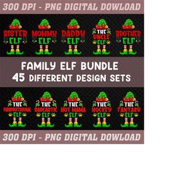 45 Elf Christmas Family Shirt PNG Bundle, Family Christmas png, Elf Family Matching Design, Christmas Vibes png, Elf Chr