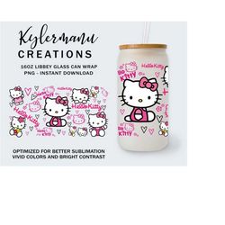 pink christmas 16oz libbey glass can wrap, cat glass can wrap, pink christmas tumbler png, funny christmas 2023 png, chr