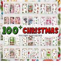 100 christmas libbey glass wrap, libbey glass png, coffee glass can png, can glass wrap, 16oz full wrap, santa png, pink