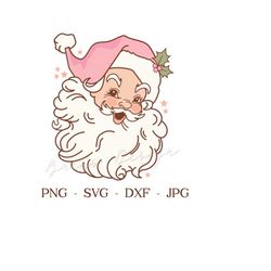 Retro Pink Santa Claus SVG PNG, Christmas SVG, Christmas Vintage Svg Png. Christmas Sublimation for Shirt, Christmas Png