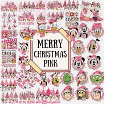 Christmas PNG Bundle - Merry Christmas, Pink Christmas Tree, Christmas Squad, Pink Christmas, Xmas Holiday PNG , Christm