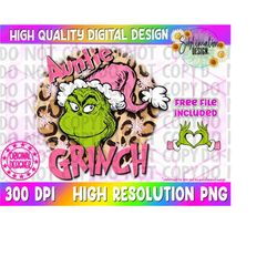 Auntie Grinch| Mama Grinch png| The Grinch Png| Grinch Png| Christmas Sublimation png | Pink Grinch Png| Trendy tree png