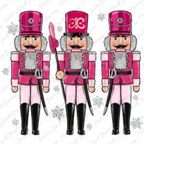 Pink nutcrackers png sublimation design download, Christmas png, Merry Christmas png, Nutcrackers png, Happy New Year pn