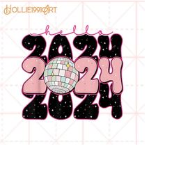 Happy New Year Glitter Sequins PNG Holidays, New Year 2024 PNG, Disco New Year Sublimation Design Download, Boujee Bougi