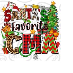 Santa&39s favorite CMA Certified Medical Assistant png, Merry Christmas png, Happy New Year png, sublimate designs downl